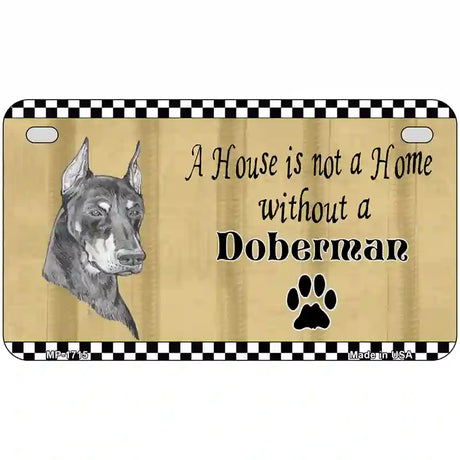 Pencil Sketch Doberman Metal Dog Novelty License Plate 7" x 4" (MP)