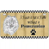 Pencil Sketch Pomeranian Metal Dog Novelty License Plate 7" x 4" (MP)