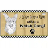 Pencil Sketch Welsh Corgi Metal Novelty License Plate 7" x 4" (MP)