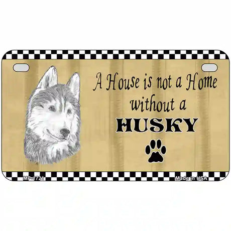 Pencil Sketch Husky Metal Novelty License Plate 7" x 4" (MP)