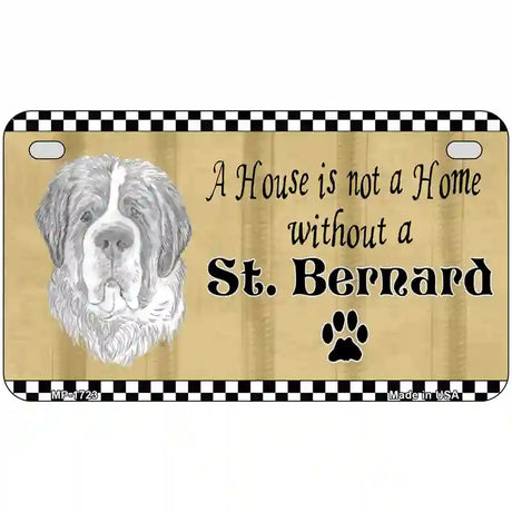 Pencil Sketch Saint Bernard Metal Novelty License Plate 7" x 4" (MP)