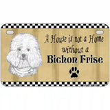 Pencil Sketch Bichon Frise Metal Novelty License Plate 7" x 4" (MP)