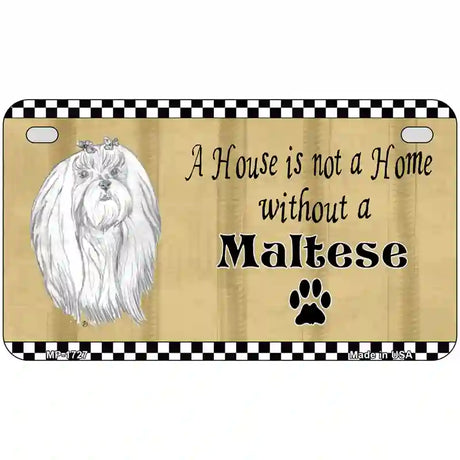 Pencil Sketch Maltese Metal Novelty License Plate 7" x 4" (MP)