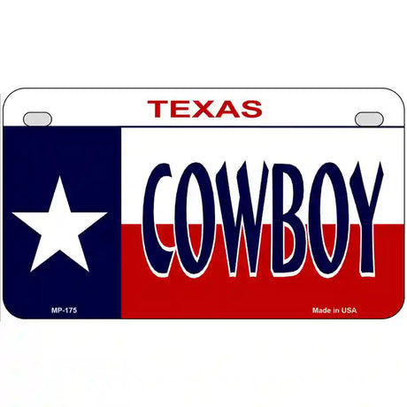 Cowboy Texas Metal Novelty License Plate 7" x 4" (MP)