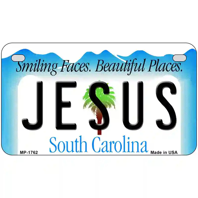 Jesus South Carolina Metal Novelty License Plate 7" x 4" (MP)