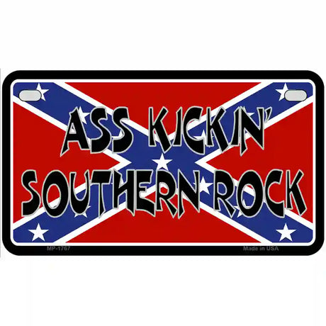 Southern Rock Confederate Flag Metal Novelty License Plate 7" x 4" (MP)