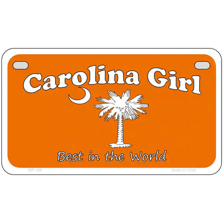 Carolina Girl Orange Metal Novelty License Plate 7" x 4" (MP)