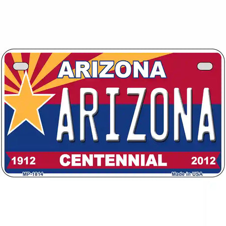 Arizona Centennial Arizona Metal Novelty License Plate 7" x 4" (MP)