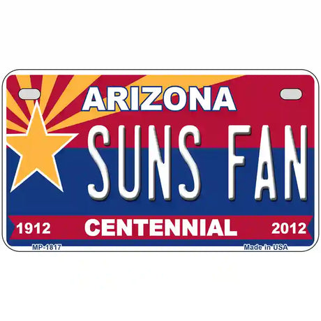 Arizona Centennial Suns Fan Metal Novelty License Plate 7" x 4" (MP)