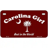 Carolina Girl Burgundy Novelty Metal License Plate 7" x 4" (MP)