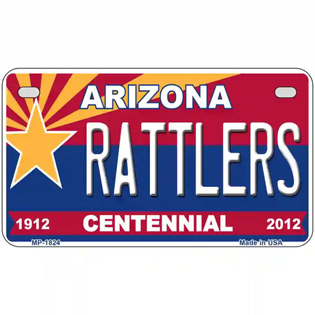 Arizona Centennial Rattlers Metal Novelty License Plate 7" x 4" (MP)