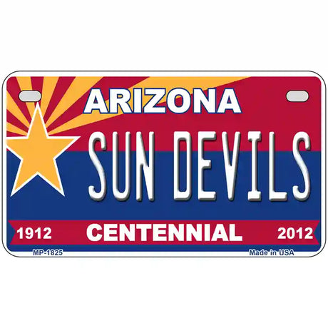 Arizona Centennial Sun Devils Metal Novelty License Plate 7" x 4" (MP)