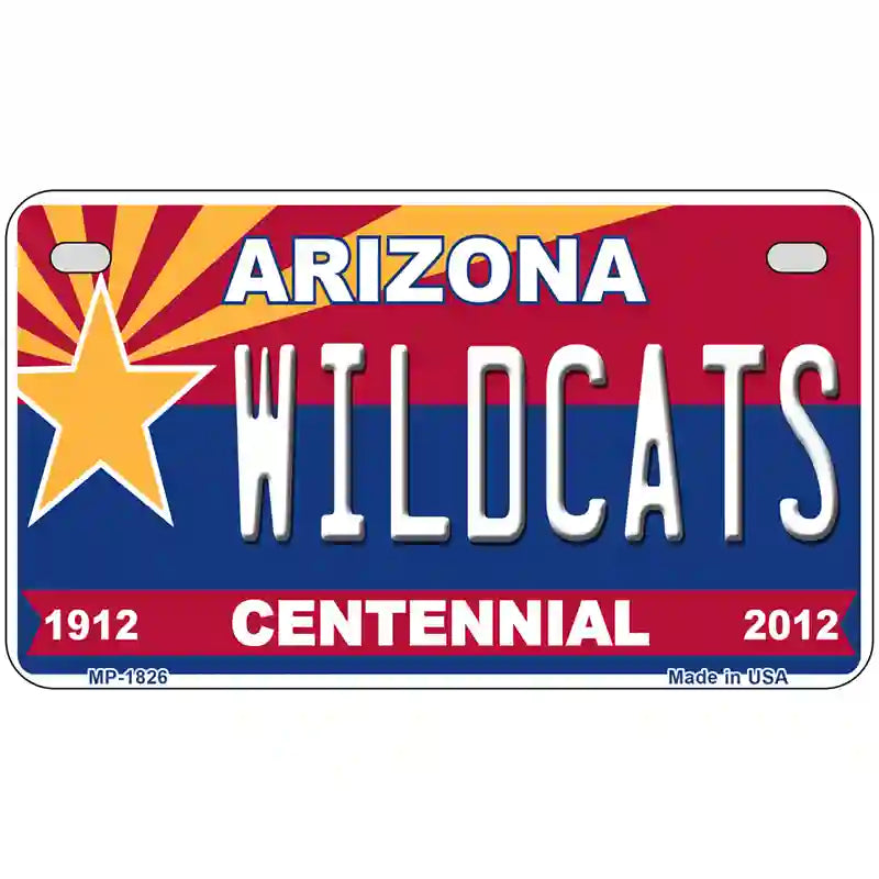 Arizona Centennial Wildcats Metal Novelty License Plate 7" x 4" (MP)