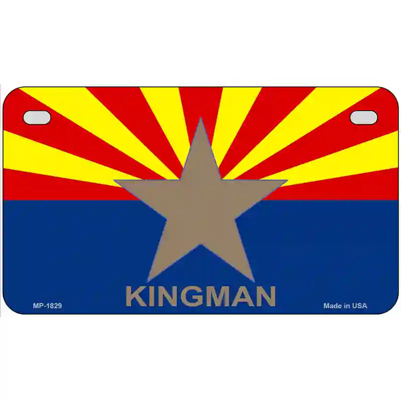 Kingman Arizona State Flag Metal Novelty License Plate 7" x 4" (MP)