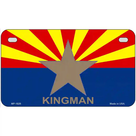 Kingman Arizona State Flag Metal Novelty License Plate 7" x 4" (MP)