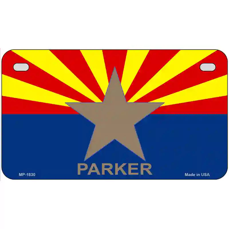 Parker Arizona State Flag Metal Novelty License Plate 7" x 4" (MP)