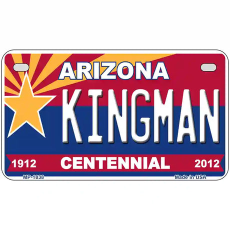 Arizona Centennial Kingman Metal Novelty License Plate 7" x 4" (MP)