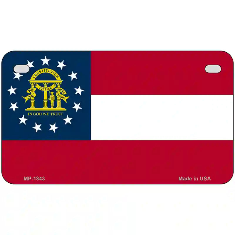 Georgia State Flag Metal Novelty License Plate 7" x 4" (MP)