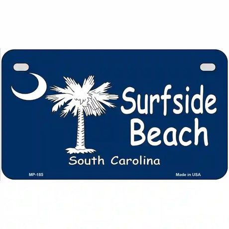 Surf Side Beach Metal Novelty License Plate 7" x 4" (MP)