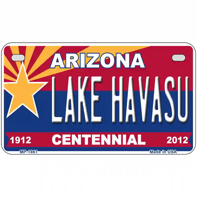 Arizona Centennial Lake Havasu Metal License Plate 7" x 4" (MP)