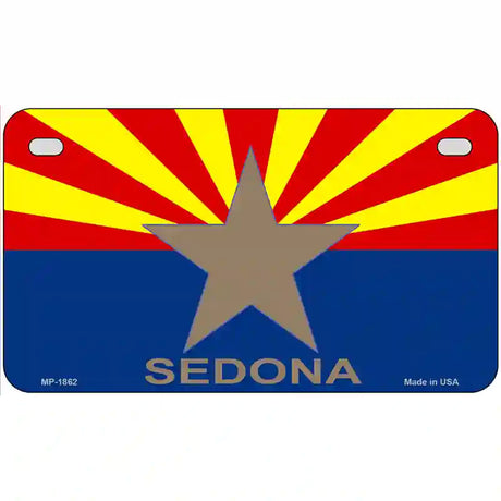 Sedona Arizona State Flag Metal Novelty License Plate 7" x 4" (MP)