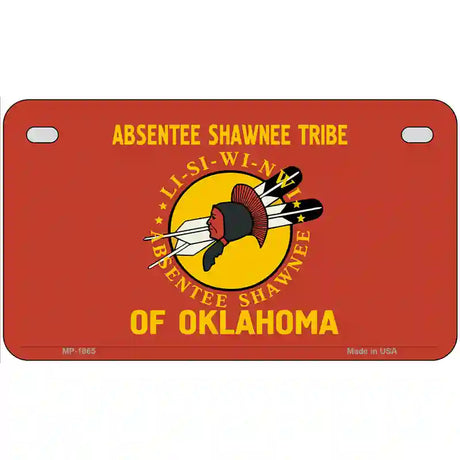 Absentee Shawnee Tribe Flag Metal Novelty License Plate 7" x 4" (MP)