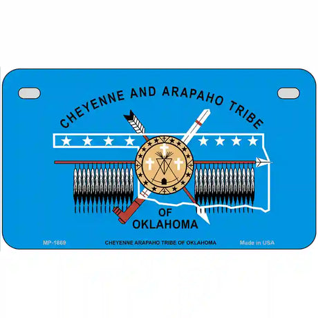 Cheyenne Arapaho Flag Metal Novelty License Plate 7" x 4" (MP)