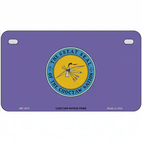 Choctaw Nation Flag Metal Novelty License Plate 7" x 4" (MP)