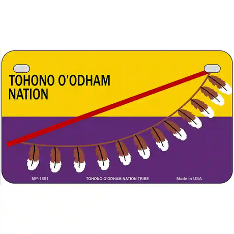 Tohono Oodham Flag Metal Novelty License Plate 7" x 4" (MP)