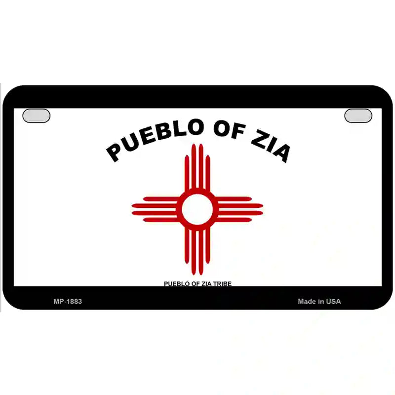 Zia Pueblo Flag Metal Novelty License Plate 7" x 4" (MP)