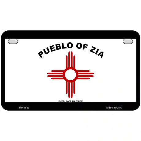 Zia Pueblo Flag Metal Novelty License Plate 7" x 4" (MP)