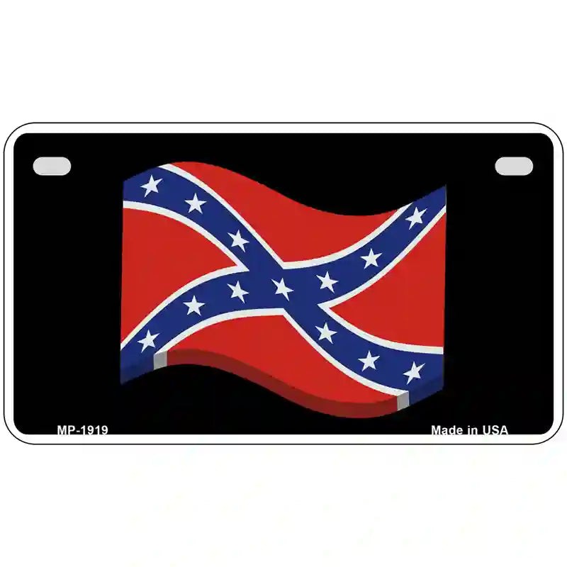 Confederate 3-D Flag Metal Novelty License Plate 7" x 4" (MP)