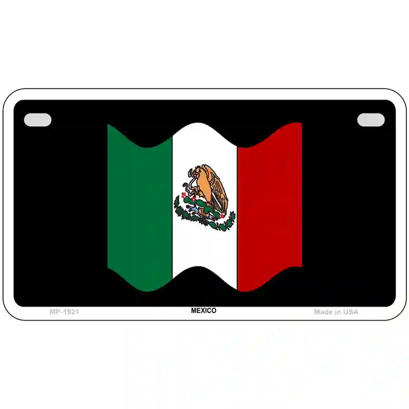 Mexico Waving Flag Metal Novelty License Plate 7" x 4" (MP)