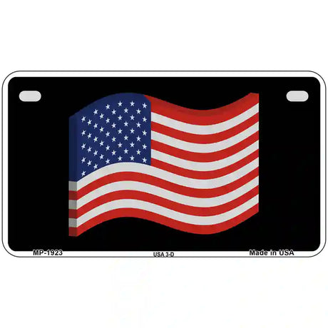 USA 3-D Flag Metal Novelty License Plate 7" x 4" (MP)