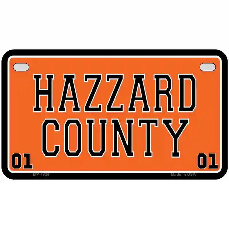 Hazard County Metal Novelty License Plate 7" x 4" (MP)