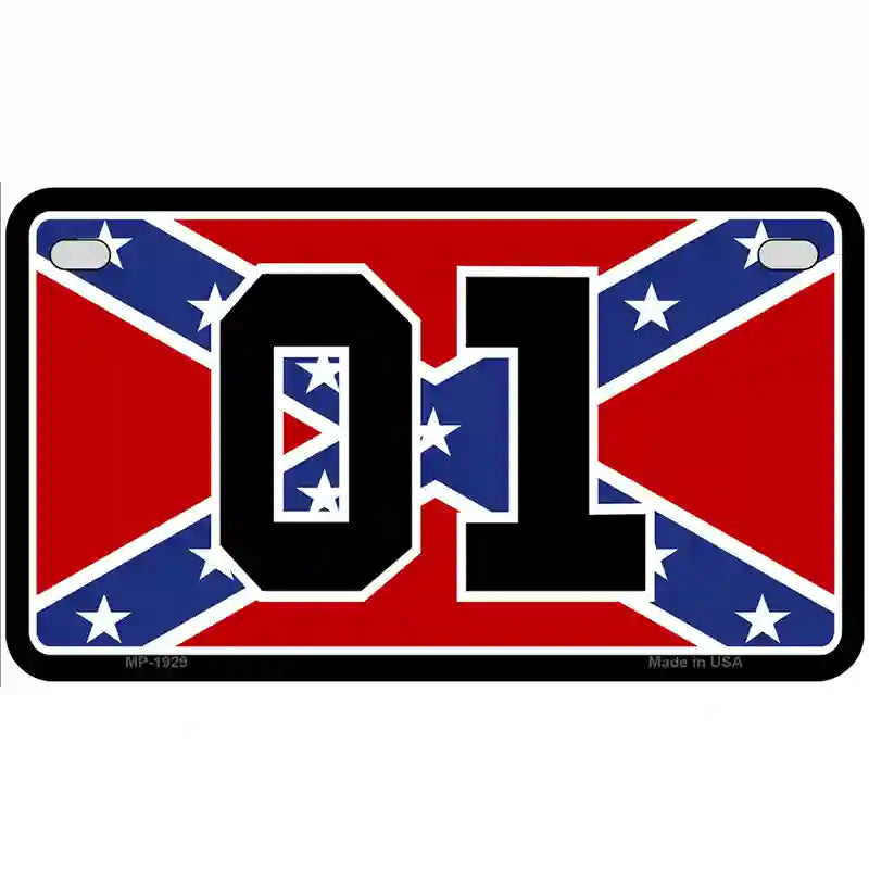 Confederate Flag 01 Metal Novelty License Plate 7" x 4" (MP)