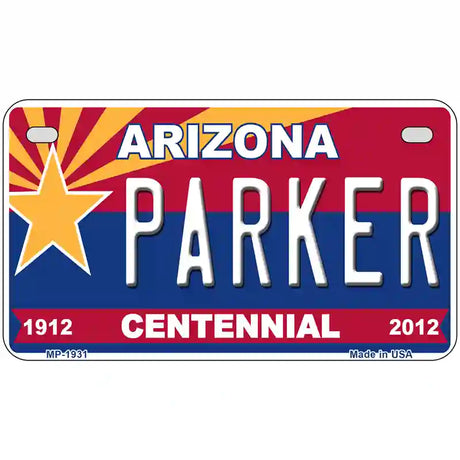 Arizona Centennial Parker Metal Novelty License Plate 7" x 4" (MP)