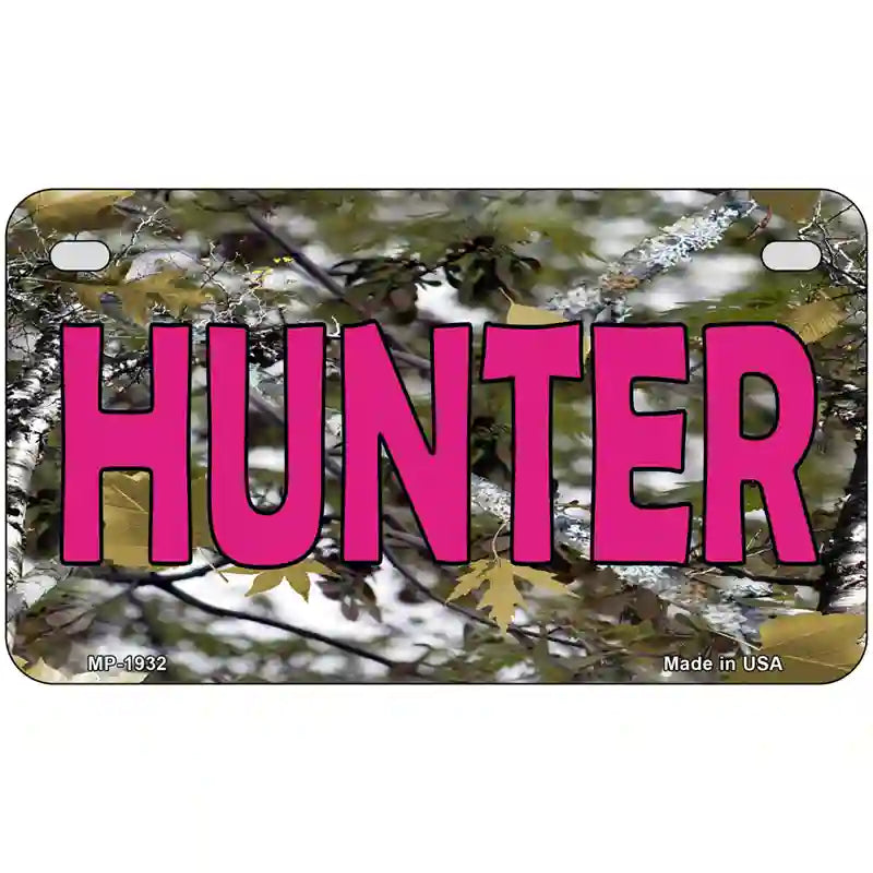 Pink Hunter Metal Novelty License Plate 7" x 4" (MP)