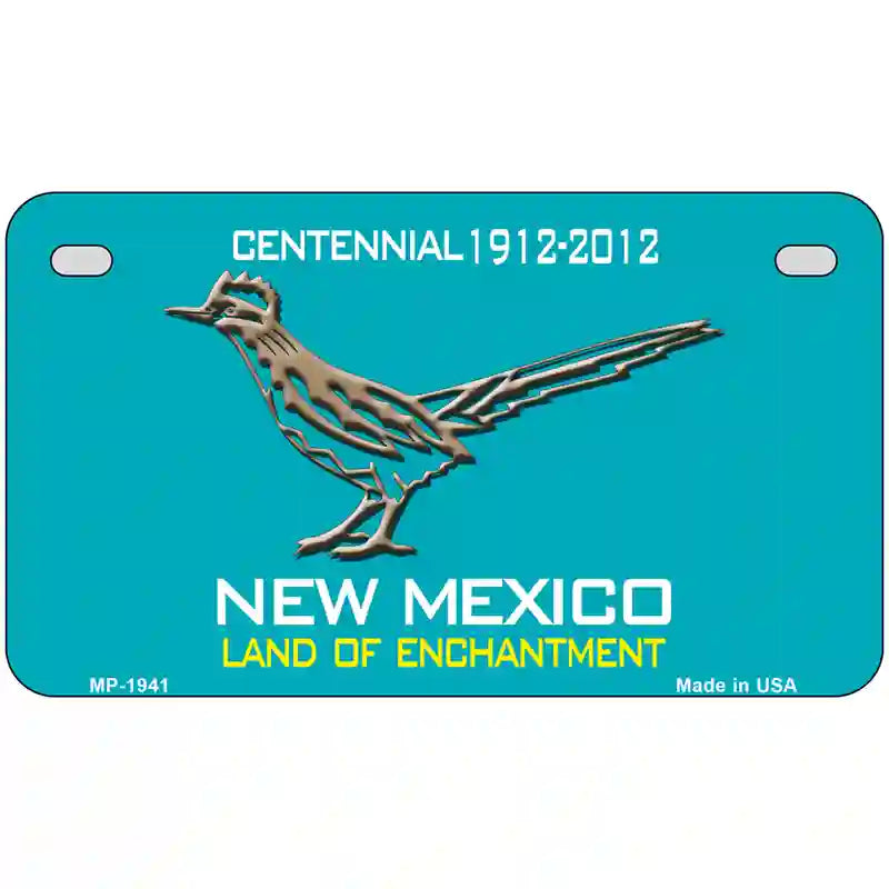 Road Runner Teal New Mexico Novelty Metal License Plate 7" x 4" (MP)