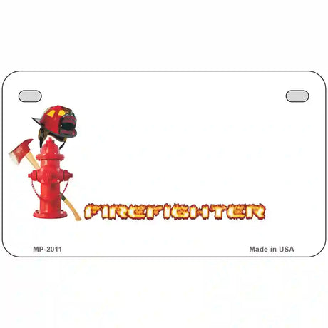 Firefighter Metal Novelty License Plate 7" x 4" (MP)