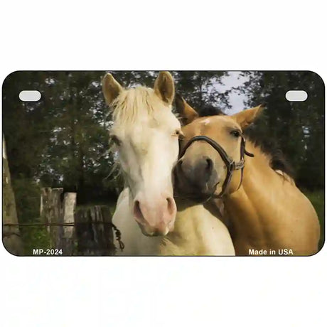 Horses Sweet On Each Other Metal Novelty License Plate 7" x 4" (MP)