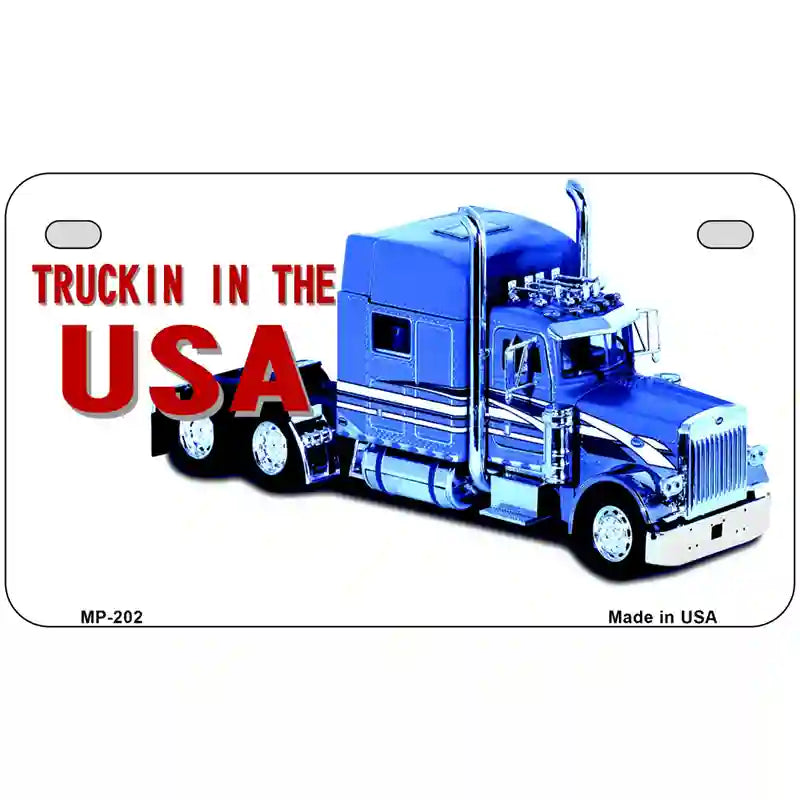 Trucking In The USA Metal Novelty License Plate 7" x 4" (MP)