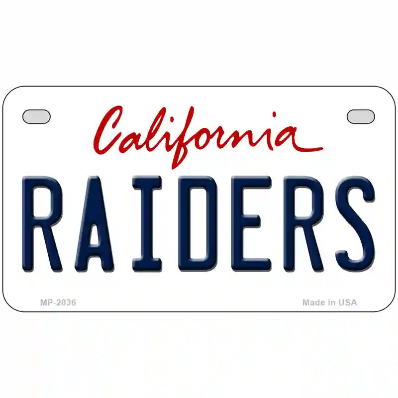 Raiders California State Novelty Metal License Plate 7" x 4" (MP)