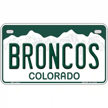 Broncos Colorado State Novelty Metal License Plate 7" x 4" (MP)