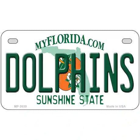 Dolphins Florida State Novelty Metal License Plate 7" x 4" (MP)