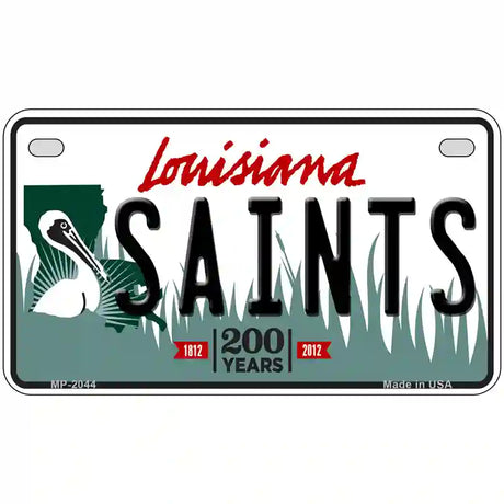 Saints Louisiana State Novelty Metal License Plate 7" x 4" (MP)