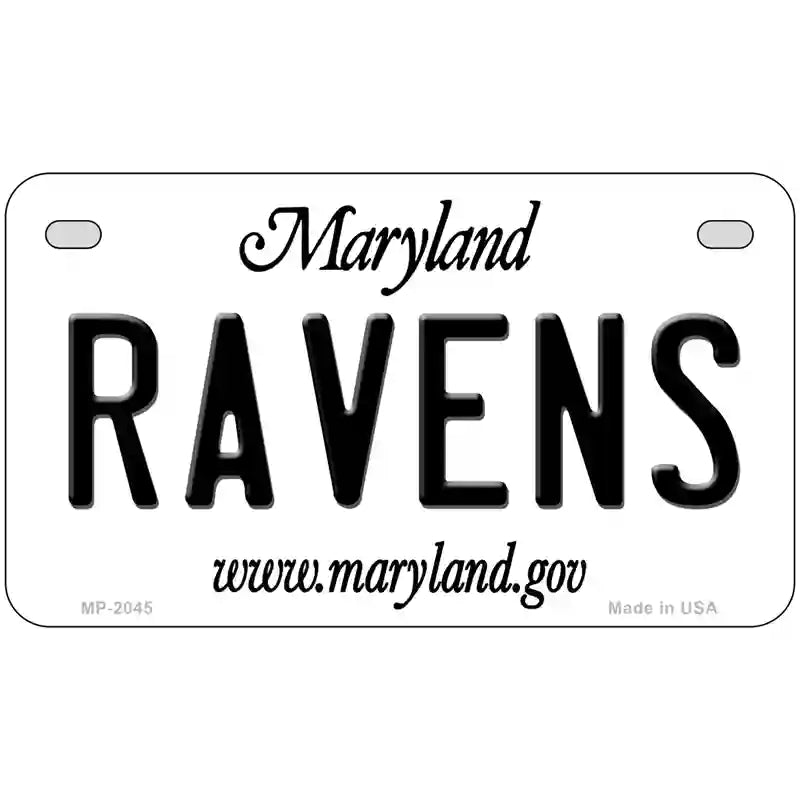 Ravens Maryland State Novelty Metal License Plate 7" x 4" (MP)