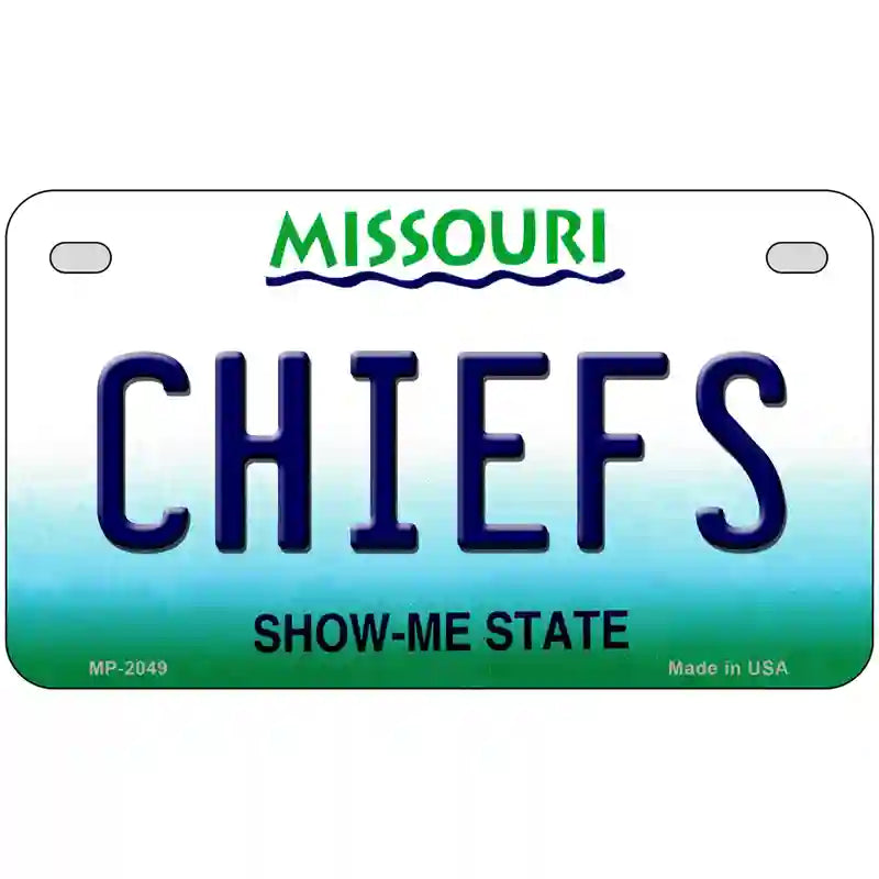 Chiefs Missouri State Novelty Metal License Plate 7" x 4" (MP)