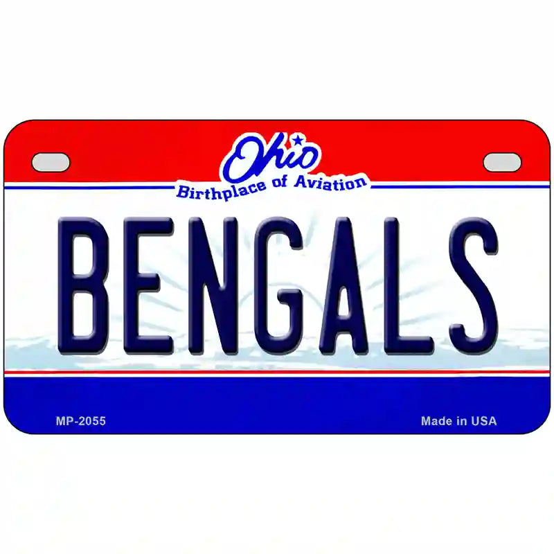 Bengals Ohio State Novelty Metal License Plate 7" x 4" (MP)