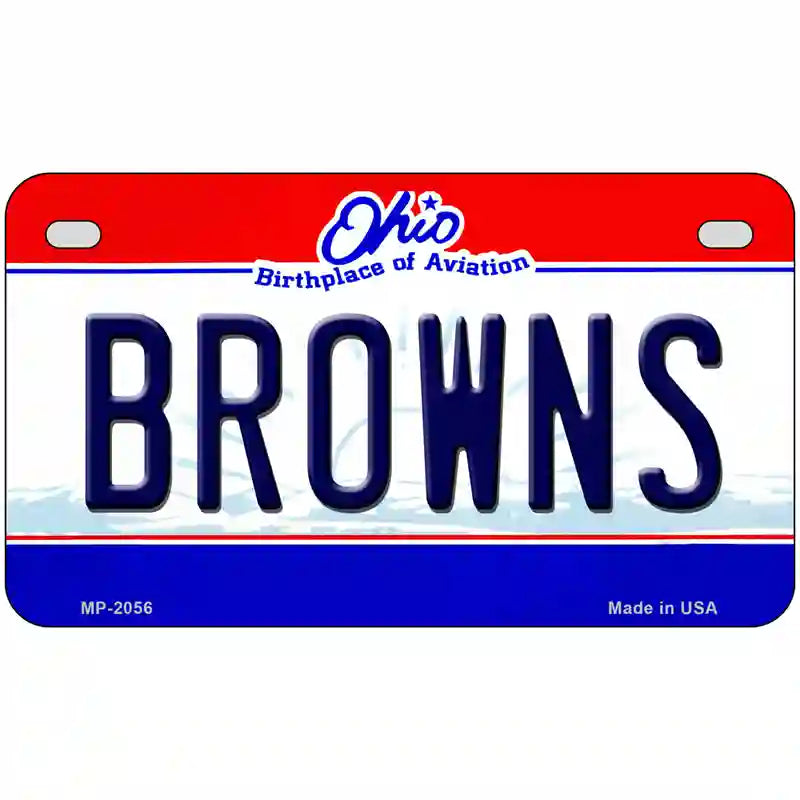 Browns Ohio State Novelty Metal License Plate 7" x 4" (MP)